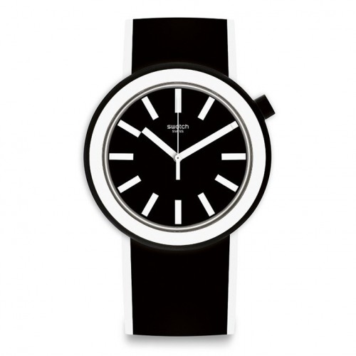Swatch Pop PNB100 reloj Poplooking correa silicona azul esfera negra