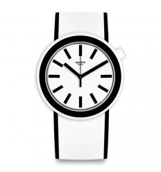 Reloj Popmoving Swatch POP correa silicona blanca esfera blanca PNW100