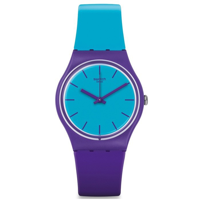 Swatch watch Mixed Up GV128 blue and violet color diameter 34 mm