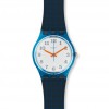 Reloj Swatch plástico caja azul Back To School con números GS149