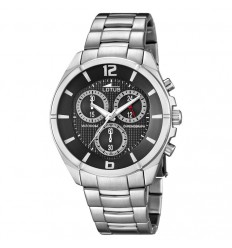 Lotus chronograph 10123/4 black dial stainless steel bracelet watch