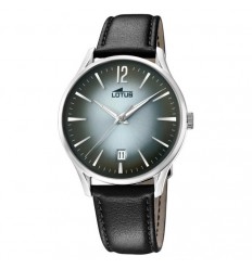 Reloj Lotus Revival calendario 18402/4 hombre correa de piel negra esfera gris