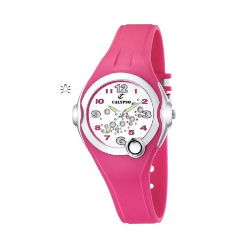 Reloj Calypso para niña en caucho color rosa y luz K5562/3