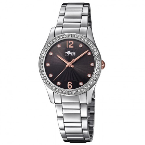 Lotus Grace Watch for woman with black-coloured dial and pink details 18383/2