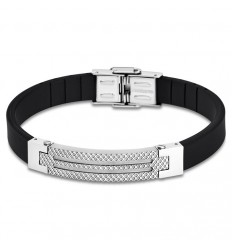 Bracelet for Men Lotus Style LS1797-2/1 rubber and details in silver