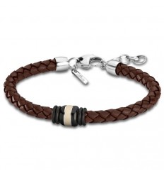 Pulsera Hombre Lotus Style LS1814-2/4 de cuero trenzado marrón