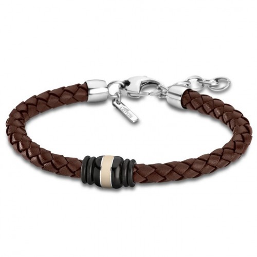 Pulsera Hombre Lotus Style LS1814-2/4 de cuero trenzado marrón