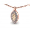 18 carat pink gold pendant, 16 white diamonds, 8 brown diamonds. C2714