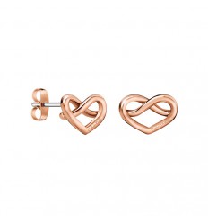 Calvin Klein hearts earrings with treatment in pink gold KJ6BPE100100