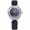 Lovely Crystals Swarovski 5242898 watch stainless steel strap black leather