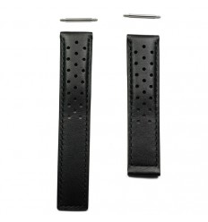 Correa piel negra perforada FC6182 19mm TAG Heuer Carrera
