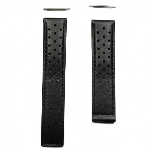 Correa piel negra perforada FC6182 19mm TAG Heuer Carrera