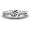 White gold engagement ring with brilliant cut diamonds