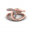 Pink gold ring with diamonds brilliant size fashion