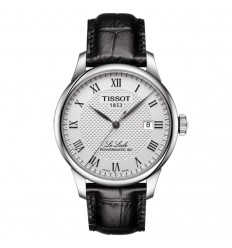 Tissot Le Locle Powermatic 80 Silver Black Leather Strap T0064071603300