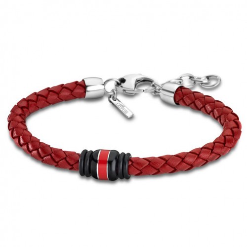 Lotus Style Men's Bracelet LS1814-2/2 red braided leather