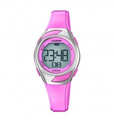 Calypso watch in pink woman or girl digital rubber strap K5738/2