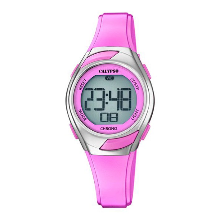 Calypso watch in pink woman digital rubber girl strap K5738/2 or