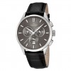 Candino chronograph watch man gray dial black leather strap C4517/2