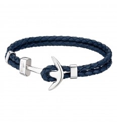 Lotus style bracelet LS1832-2/4 Men steel and blue leather