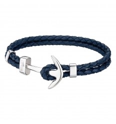 Pulsera Lotus Style LS1832-2/4 Hombre acero y cuero azul