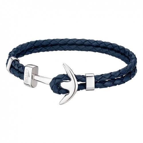 Pulsera Lotus Style LS1832-2/4 Hombre acero y cuero azul