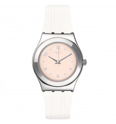 Swatch Irony Medium Blusharound YLS199 Esfera naranja correa blanca