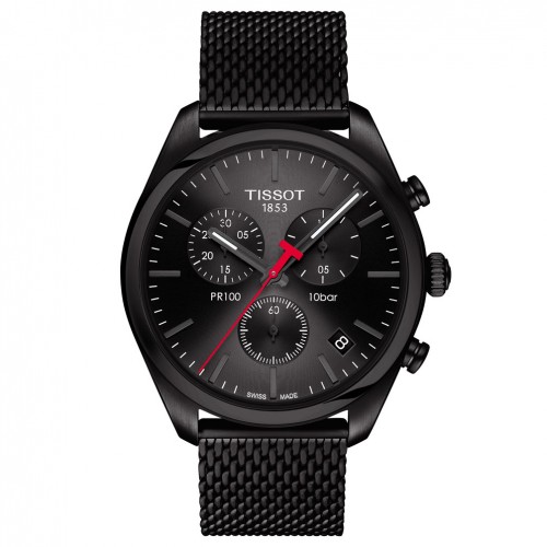 Tissot PR100 Chronograph watch T1014173305100 Black dial black bracelet