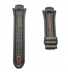 Correa piel negra pespunte naranja Lotus Code Hombre 15502 y 15507