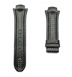 Correa piel negra pespunte blanco Lotus Code Hombre 15502 y 15507