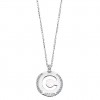 Lotus Silver Pendant in sterling silver letter C with zirconia LP1597-1/C