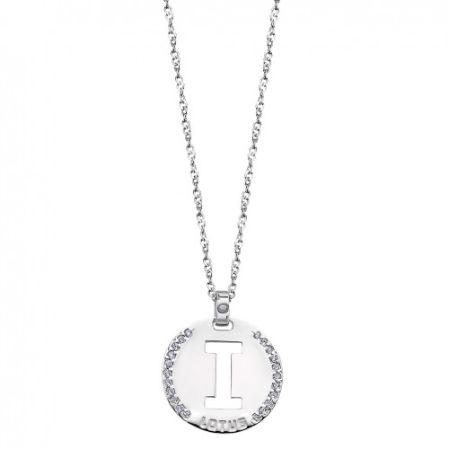 Silver pendant Lotus Silver letter I LP1597-1/I polished with zirconia