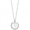 Pendant silver letter E polished with zirconia LP1597-1/E Lotus Silver