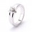 18 carat white gold Solitaire ring with diamond set in a V