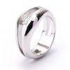 18 karat white gold solitaire ring with diamond