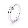 Anillo Solitario en forma de V para mujer con diamantes laterales