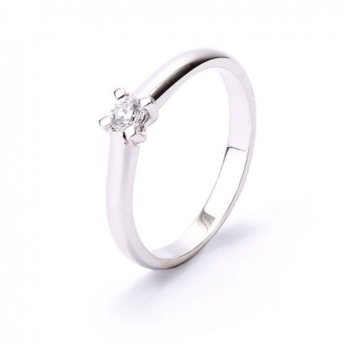 18 carat white gold and 1 brilliant cut diamond engagement ring