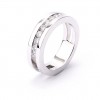 Solitaire ring 18 carat white gold with diamond and satin finish