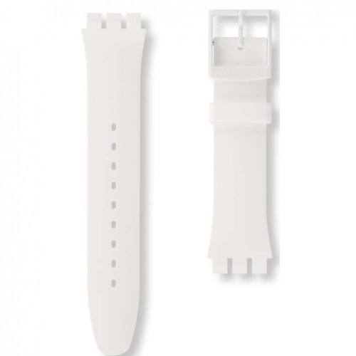 White silicone strap Swatch watch White Rebel ASUOW701 19mm