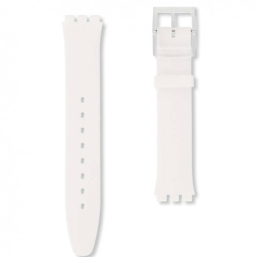Correa silicona blanca reloj Swatch Skin White Classiness ASFK360 16mm