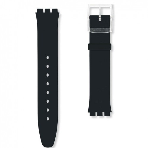 Black silicone strap watch Swatch Skin Black Classiness ASFK361 16mm