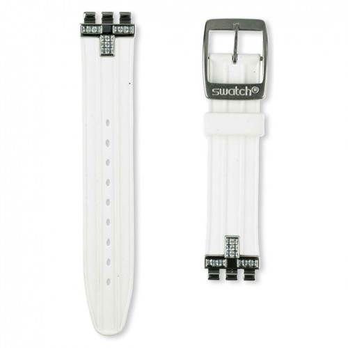 Correa caucho blanca reloj Swatch Irony Medium Fancy Me AYLS430 17mm