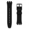 Black silicone strap Swatch watch Black Efficiency Chrono Plastic ASUSB400 20mm