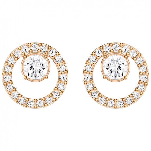 Swarovski Creativity Circle earrings White Rose gold plating 5199827