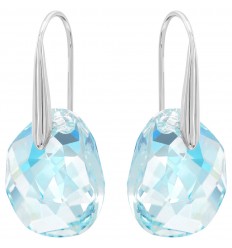 Swarovski Galet earrings Blue crystal drop Rhodium plating 949740