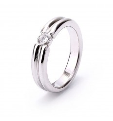 Solitari 1 diamant talla brillant acabat polit or blanc 18 quirats