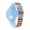 Swatch SkinStripes watch with colorful striped silicone strap SVUL100