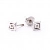 Earrings with diamonds and 18 carats gold square shape snap closure