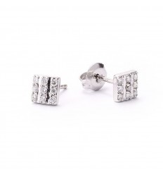 Earrings with 18 brilliant cut diamonds mounted in 18 carat white gold