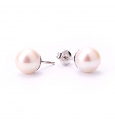 Arracades amb perla akoya de 9-9 1/2 en or blanc de 18 quirats